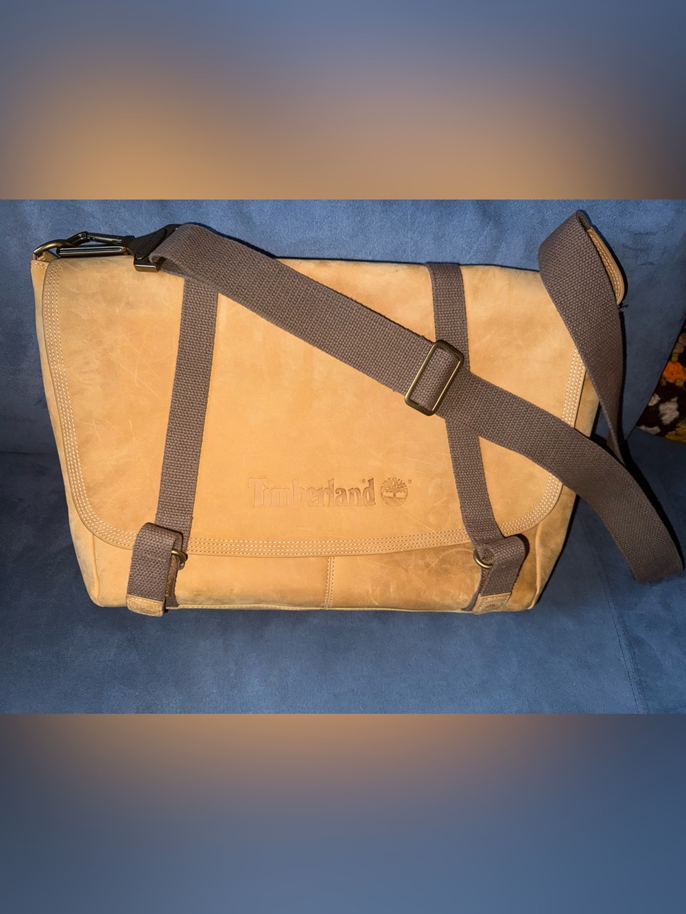 Timberland Tan Suede Laptop Tote Bag